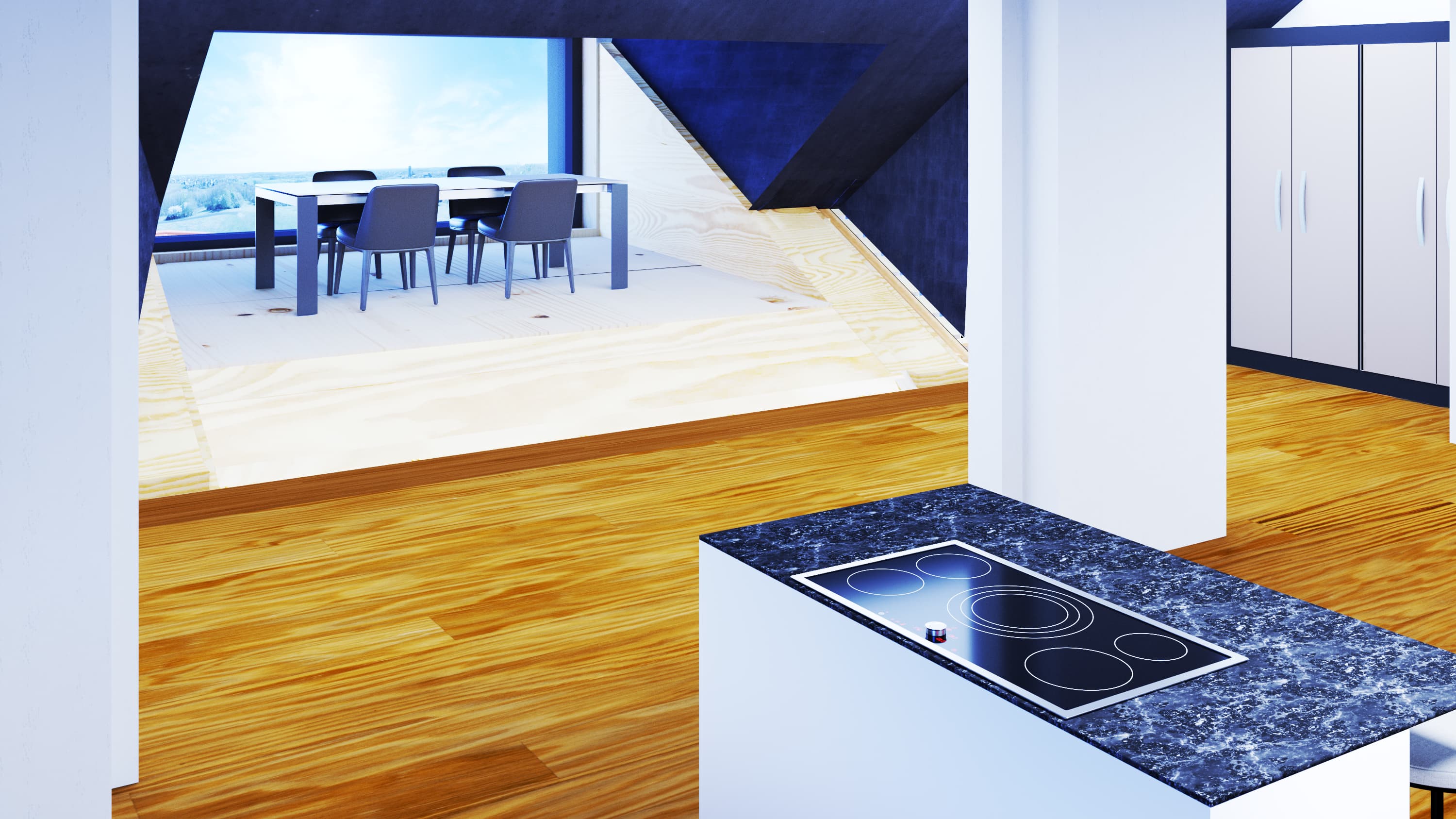 Plattenstrasse, 4.5-Zimmer-Wohnung, Visualisierung, Innenansicht, Luke